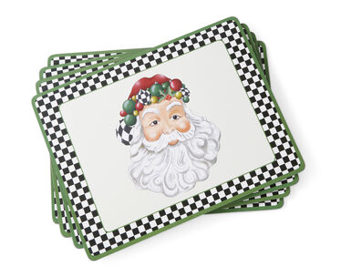 Black and White Christmas Placemats Set of 4